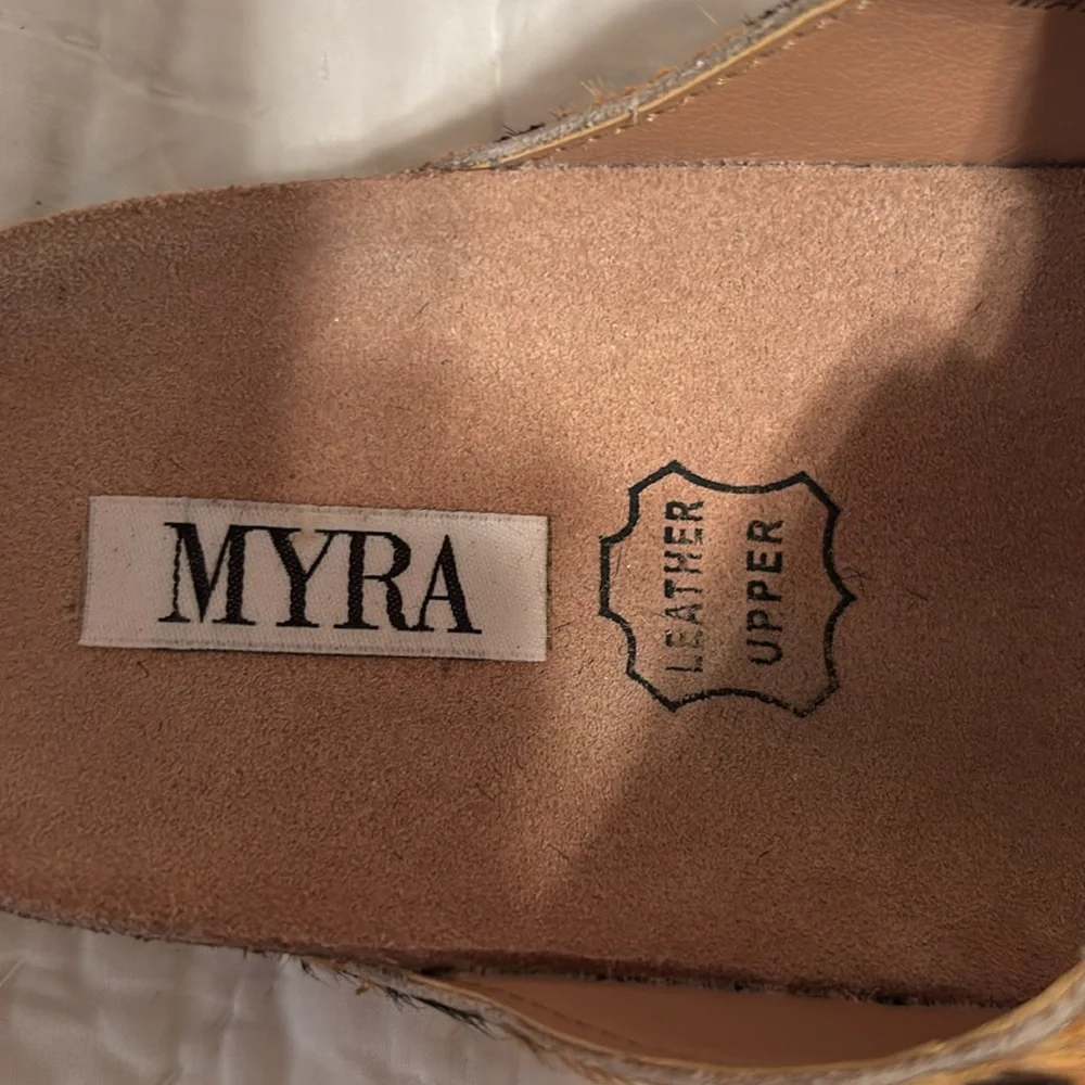 Myra‎ Bag Leopard Print Sandals - Tan and Black